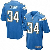 Nike Men & Women & Youth Chargers #34 Donald Brown Blue Team Color Game Jersey,baseball caps,new era cap wholesale,wholesale hats